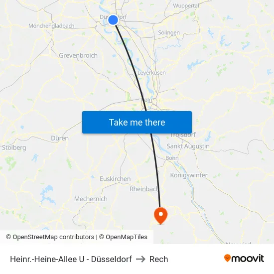 Heinr.-Heine-Allee U - Düsseldorf to Rech map