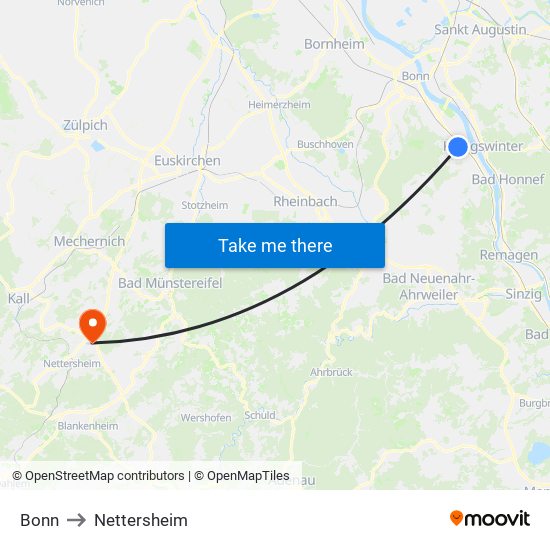 Bonn to Nettersheim map