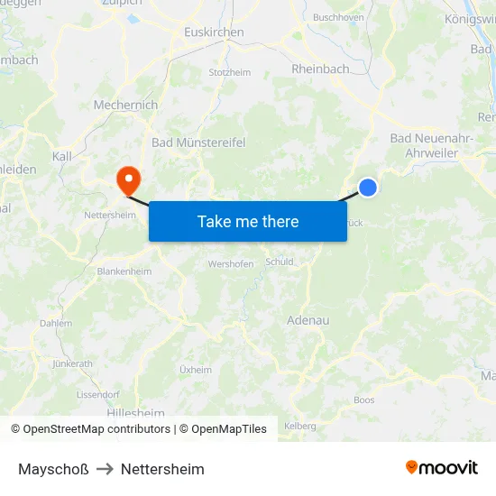Mayschoß to Nettersheim map