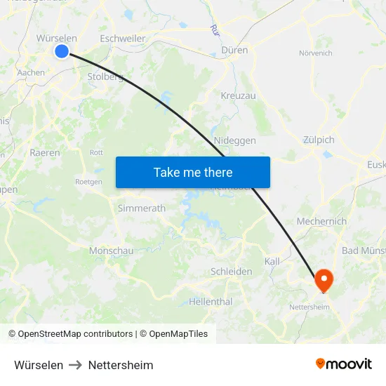 Würselen to Nettersheim map