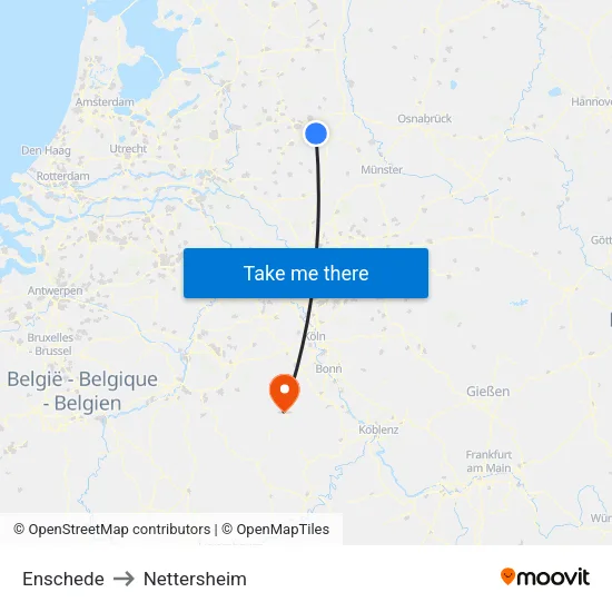 Enschede to Nettersheim map