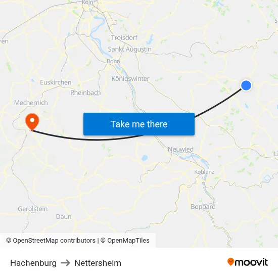 Hachenburg to Nettersheim map