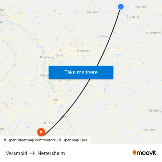 Versmold to Nettersheim map
