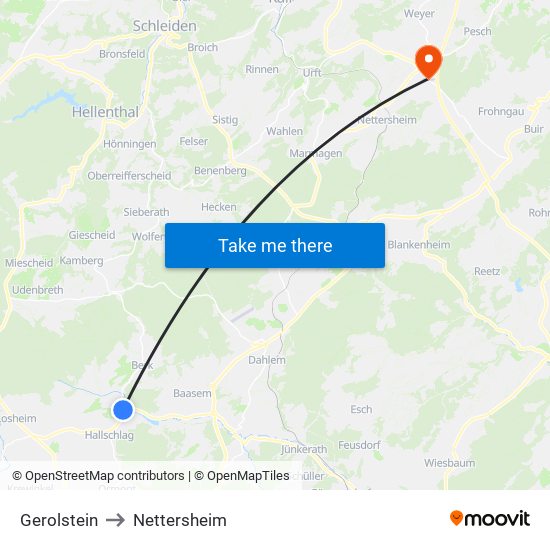 Gerolstein to Nettersheim map