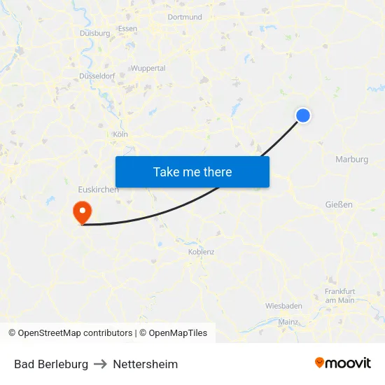 Bad Berleburg to Nettersheim map
