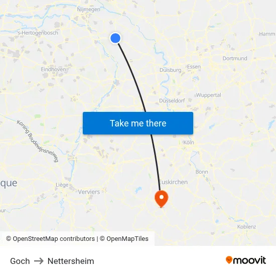 Goch to Nettersheim map