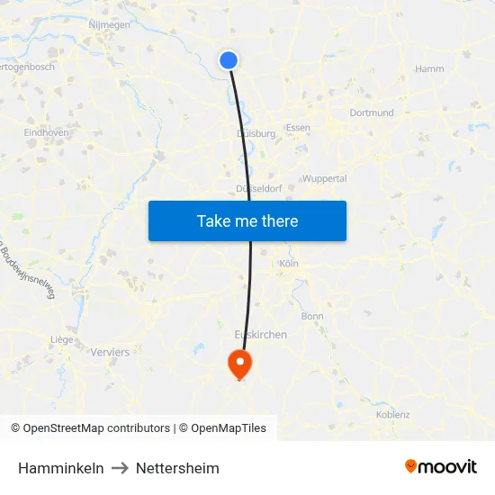 Hamminkeln to Nettersheim map