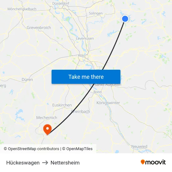Hückeswagen to Nettersheim map