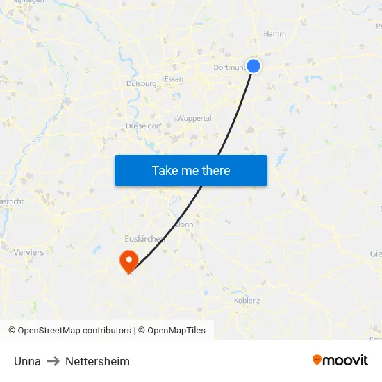 Unna to Nettersheim map