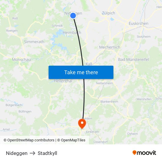 Nideggen to Stadtkyll map