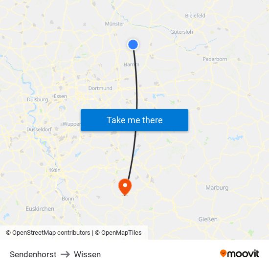 Sendenhorst to Wissen map