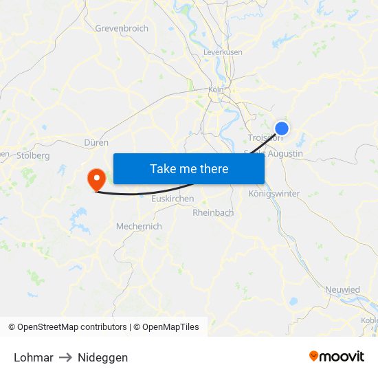 Lohmar to Nideggen map