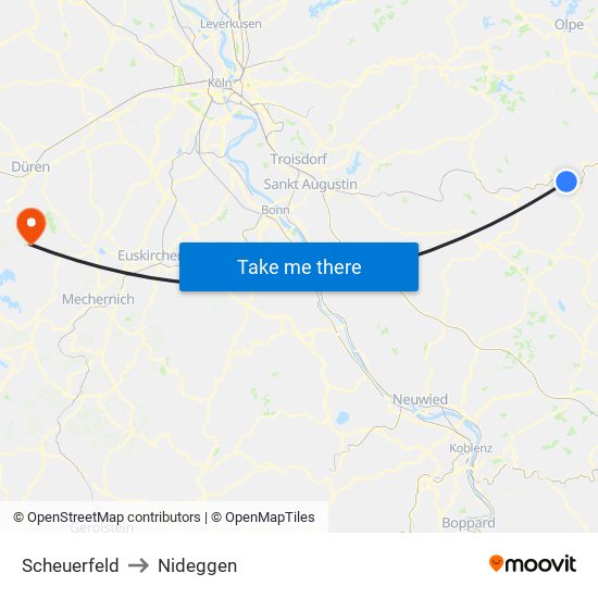 Scheuerfeld to Nideggen map