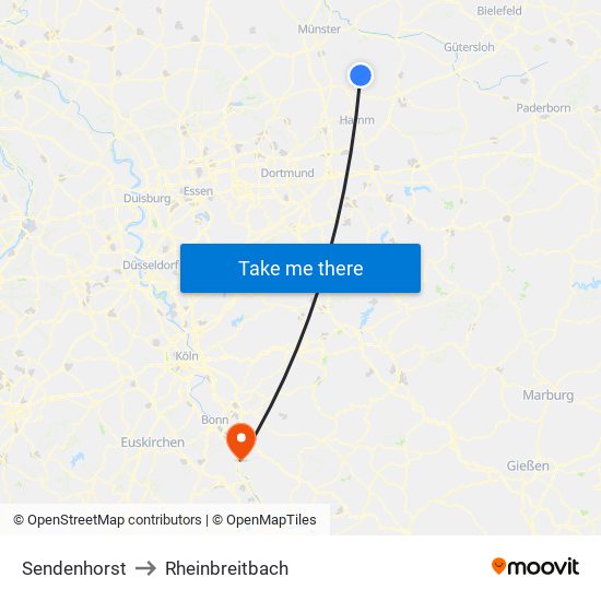 Sendenhorst to Rheinbreitbach map