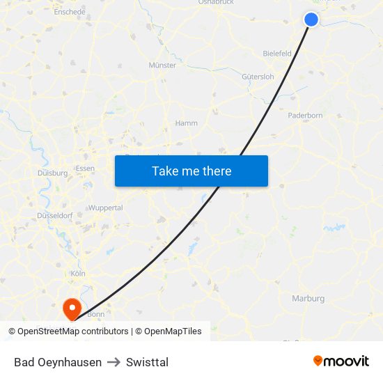 Bad Oeynhausen to Swisttal map