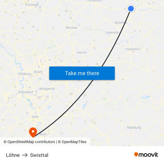 Löhne to Swisttal map