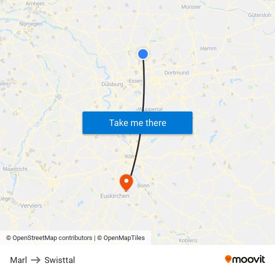 Marl to Swisttal map
