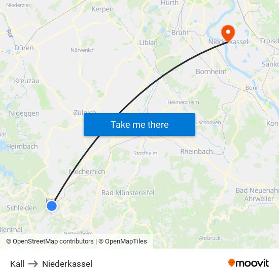 Kall to Niederkassel map