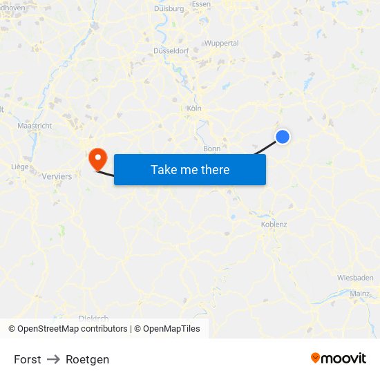 Forst to Roetgen map