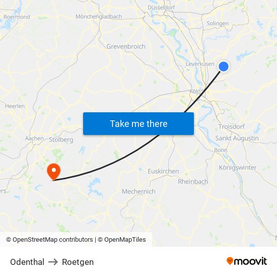 Odenthal to Roetgen map