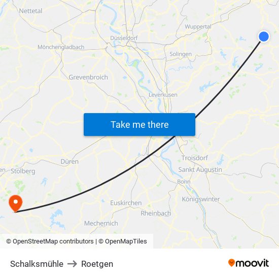 Schalksmühle to Roetgen map