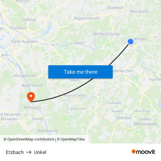 Etzbach to Unkel map