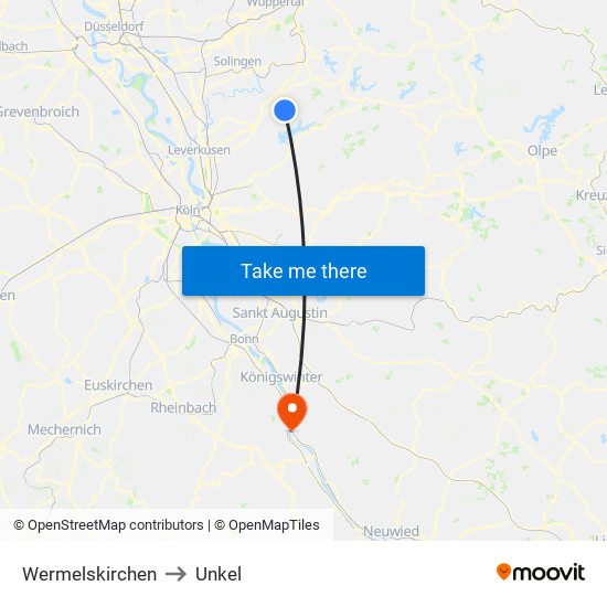 Wermelskirchen to Unkel map