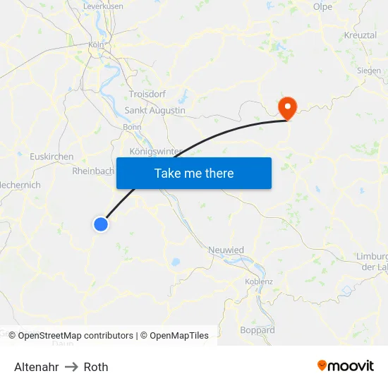 Altenahr to Roth map