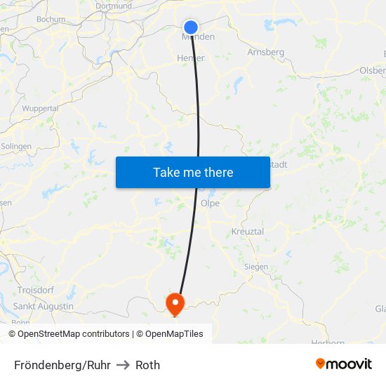 Fröndenberg/Ruhr to Roth map