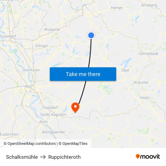 Schalksmühle to Ruppichteroth map