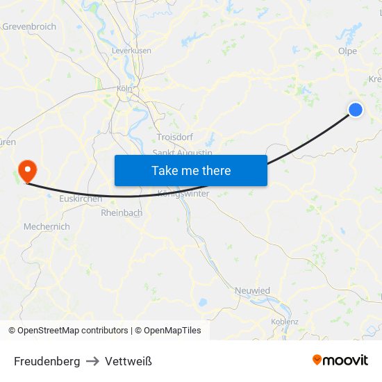 Freudenberg to Vettweiß map