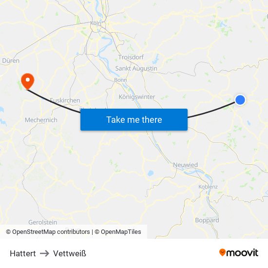 Hattert to Vettweiß map