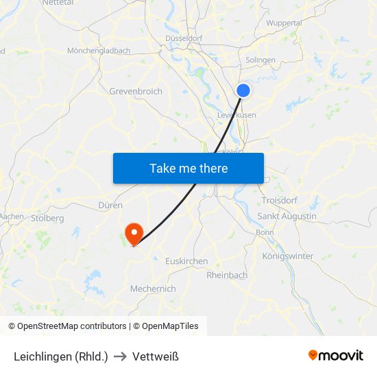 Leichlingen (Rhld.) to Vettweiß map