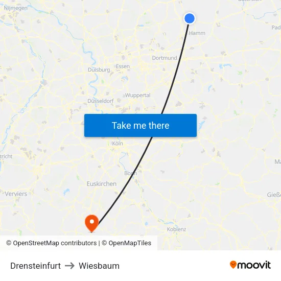 Drensteinfurt to Wiesbaum map