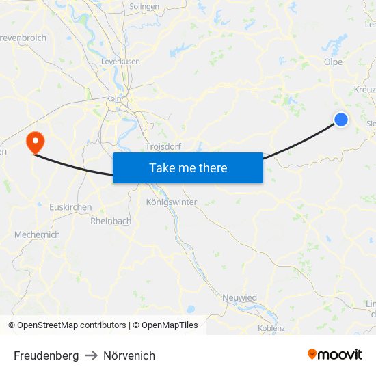 Freudenberg to Nörvenich map