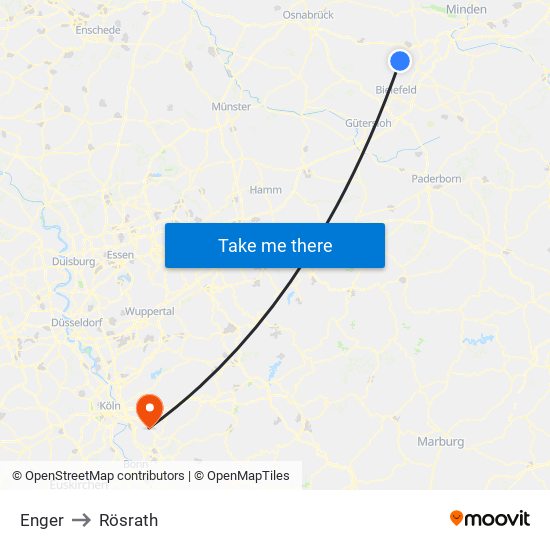Enger to Rösrath map