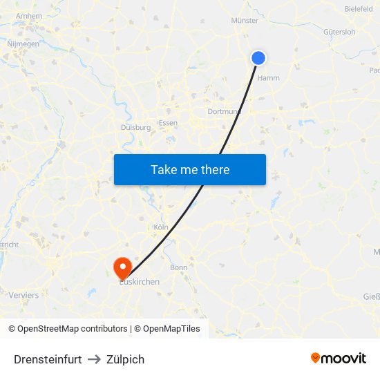 Drensteinfurt to Zülpich map