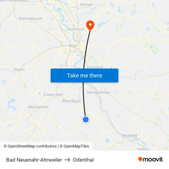 Bad Neuenahr-Ahrweiler to Odenthal map