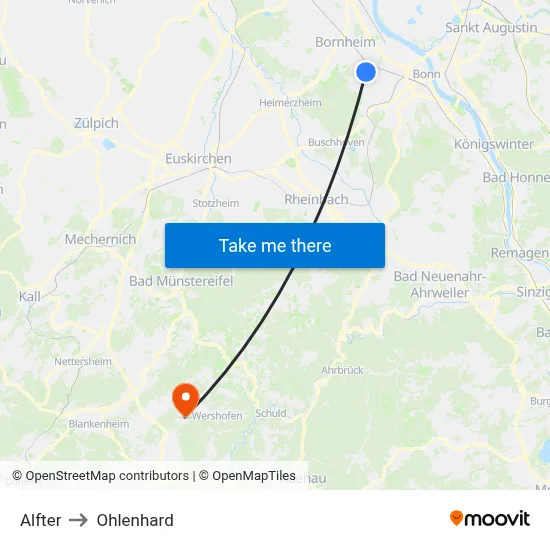 Alfter to Ohlenhard map