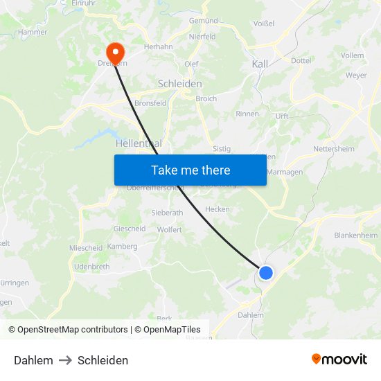 Dahlem to Schleiden map