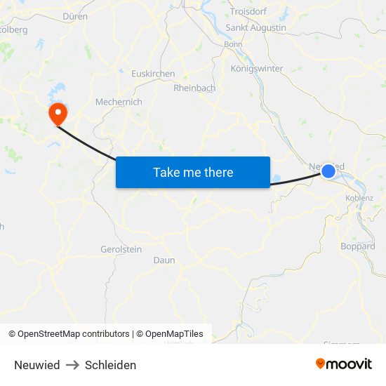 Neuwied to Schleiden map