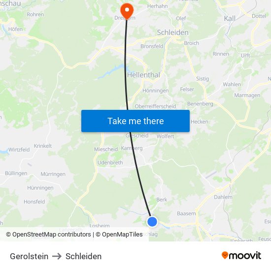 Gerolstein to Schleiden map