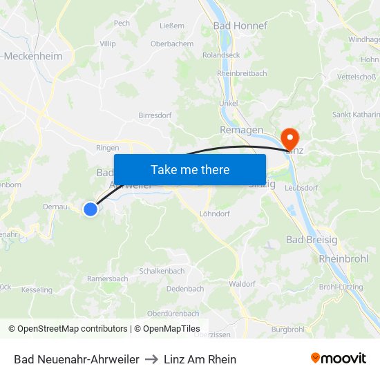 Bad Neuenahr-Ahrweiler to Linz Am Rhein map