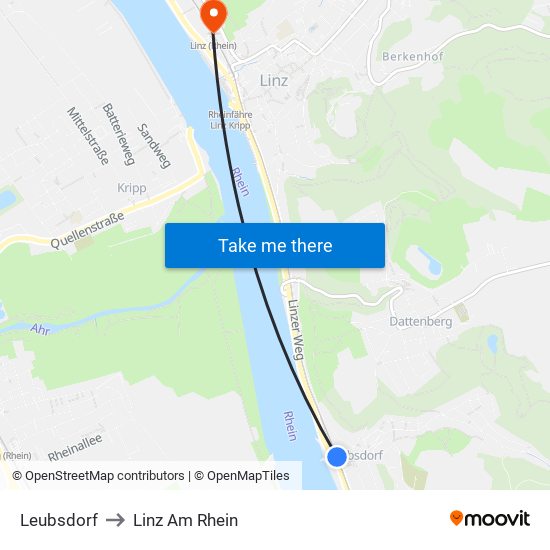 Leubsdorf to Linz Am Rhein map