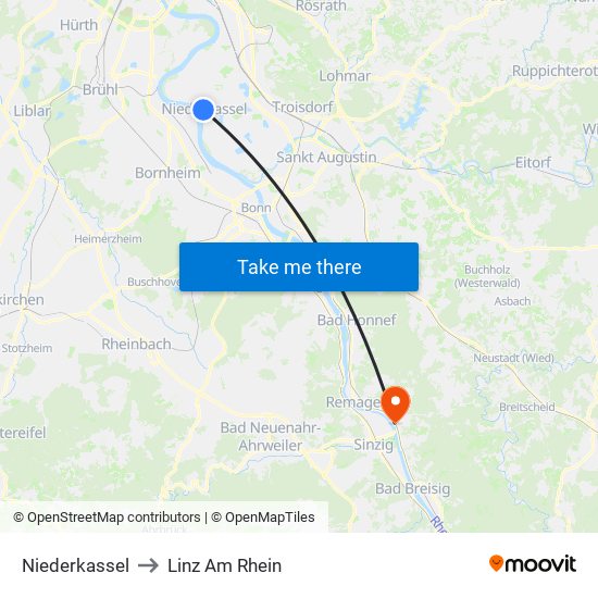 Niederkassel to Linz Am Rhein map