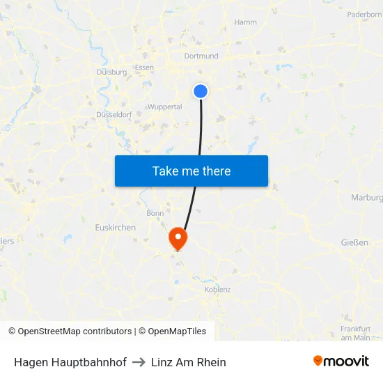 Hagen Hauptbahnhof to Linz Am Rhein map