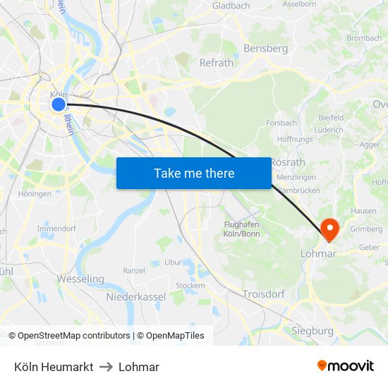 Köln Heumarkt to Lohmar map