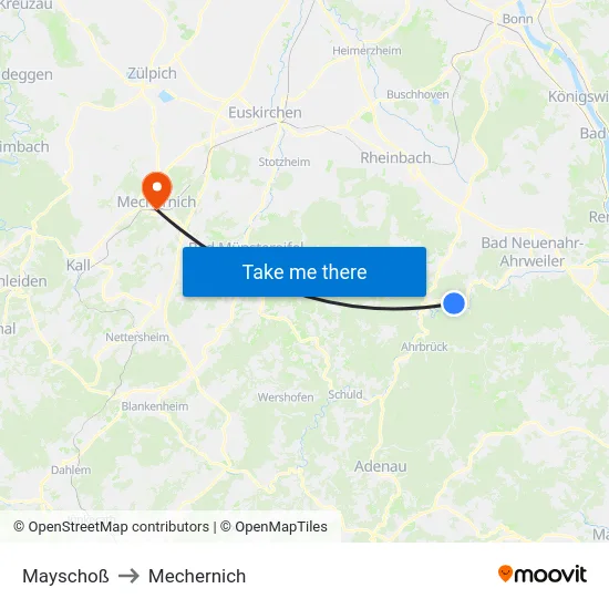 Mayschoß to Mechernich map