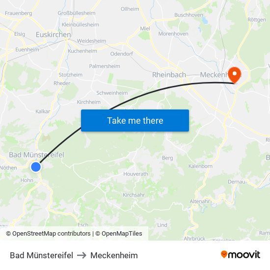 Bad Münstereifel to Meckenheim map