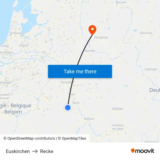 Euskirchen to Recke map